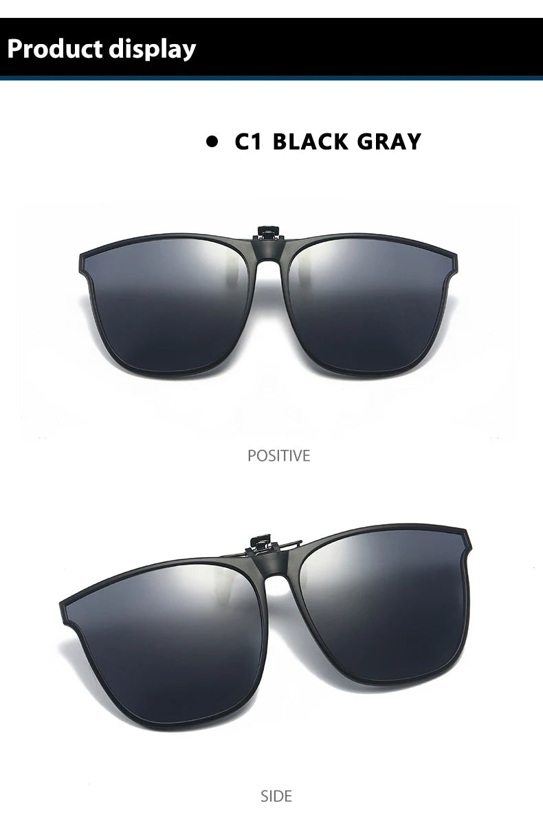 Polarized Clip On Sunglasses Men Car Driver Goggles Night Vision Glasses Anti Glare Vintage Square Glasses Oculos