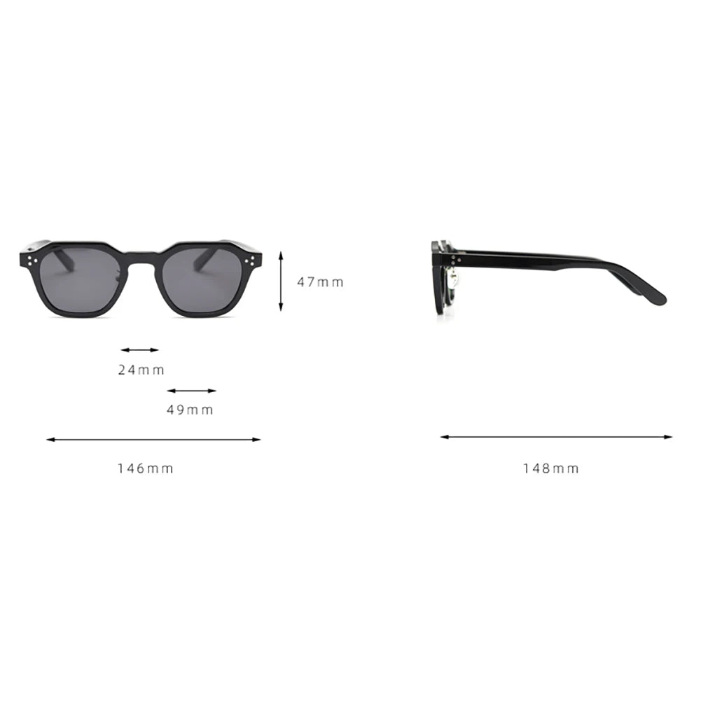 Peekaboo korean style retro sun glasses for women TR90 frame polygon polarized sunglasses uv400 male green brown 2023 summer