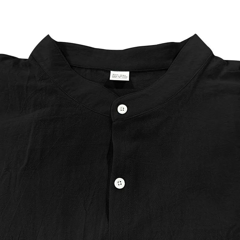 2025 New Spring and Summer Men's Suit Linen Casual Loose Breathable Long Sleeves Shirt Trousers 2Set of Beach Vacation Essential