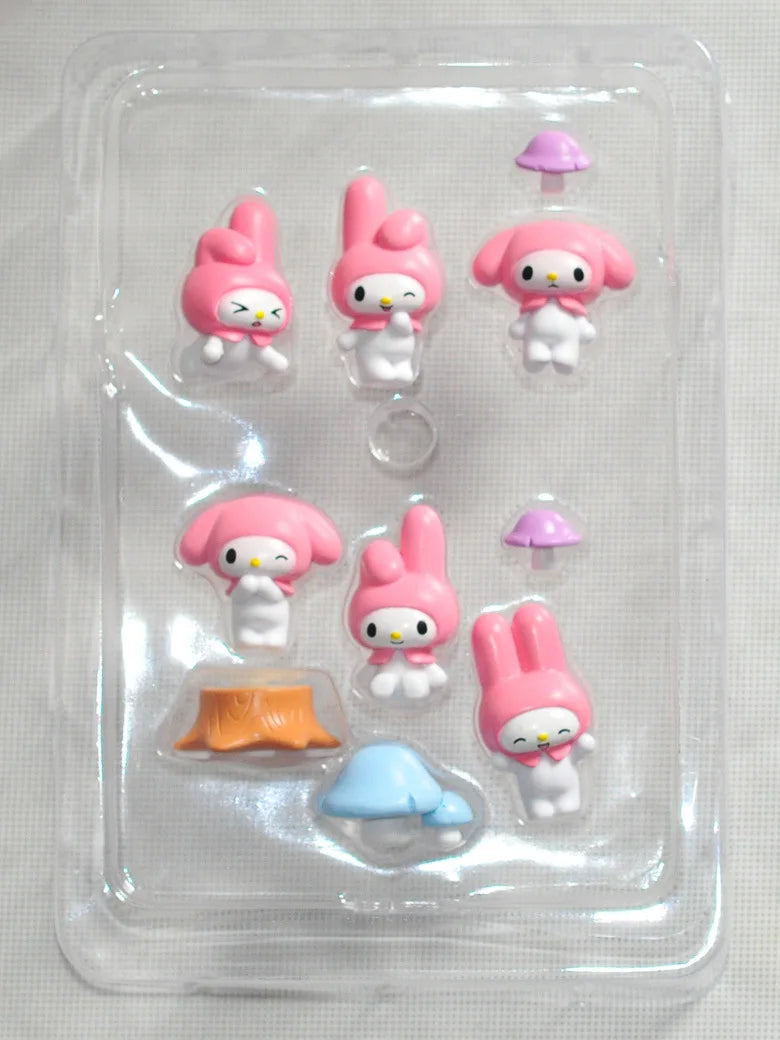 Sanrio Anime My Melody Stacking Series Mini Diy Free Combo Model Cartoon Little Twin Star Kids Collection Toy Birthday Present