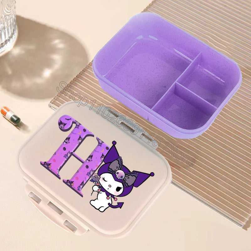 Kuromi Bento Lunch Box Sanrio Cartoon Letter A-Z Lunch Box Cute Girls School Food Storage Containers Children Birthday Gifts