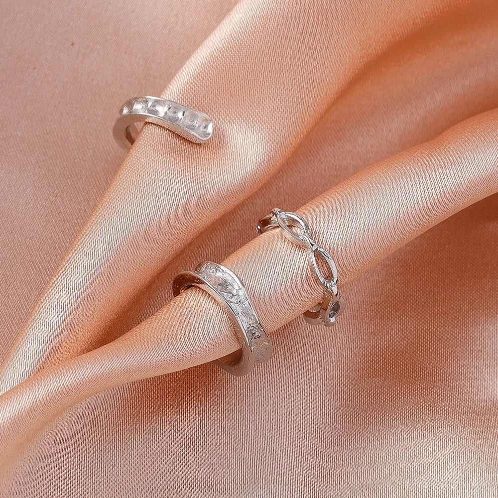 Aihua Simple Crystal Small Silver Color Ear Cuff for Women Earrings Cartilage Piercing Earring Sets Minimalism Jewelry Gifts