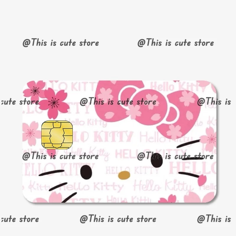 Sanrios Hello Kittys Kuromi Credit Card Skin Stickers for Bank Card Bus Anime Rilakkuma Metro Card Sticker Waterproof Girls Gift