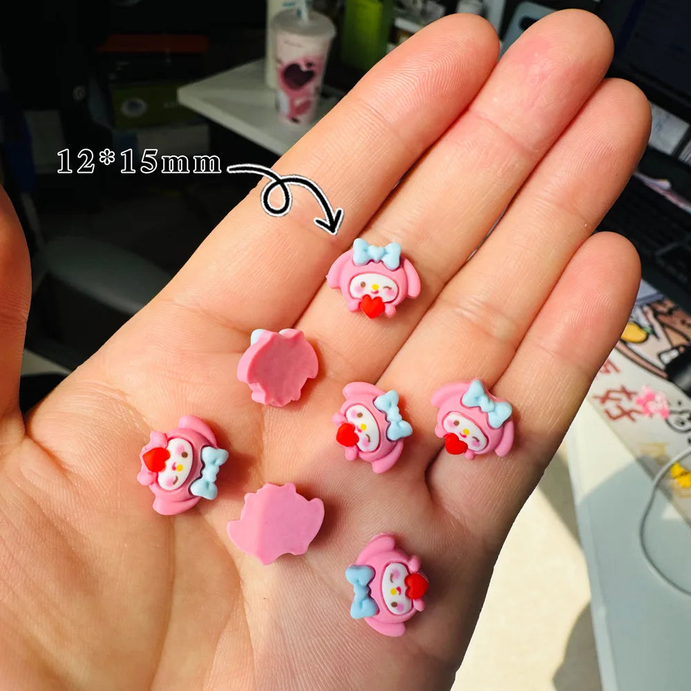 50Pcs Nail Charms Set - Oversized 3D Kuromi & Pochacco Resin Decor for Bold Kawaii Nail Art
