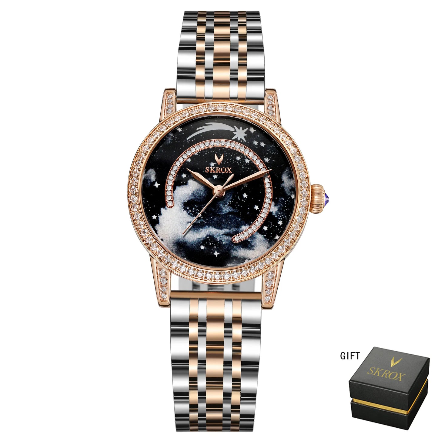 2024Luxury Rose Gold Diamond Woman Watch Mechanical Automatic Movement Ladies Watches Stainless Steel Elegant Women's Wristwatch