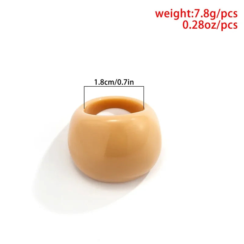 Classic Candy Color Acrylic Ring Exaggerated Geometric Ring Hand Jewelry Wholesale Women's Accessories