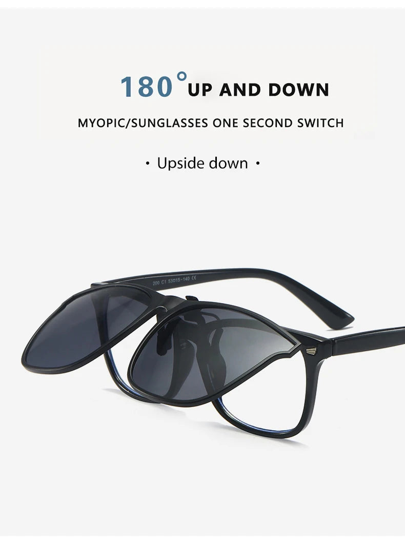 Polarized Clip On Sunglasses Men Car Driver Goggles Night Vision Glasses Anti Glare Vintage Square Glasses Oculos