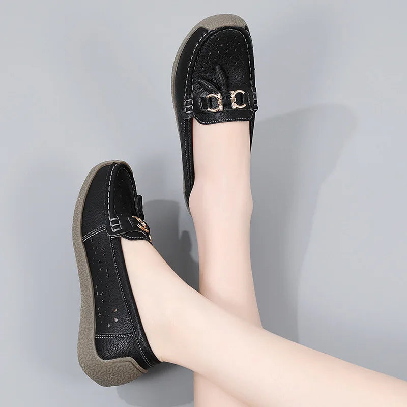 2025 New Loafers Women Summer Fashion Round Toe Nurse Shoes Soft Sole Non-slip Flat Shoes Breathable Casual Sports Women's Shoes