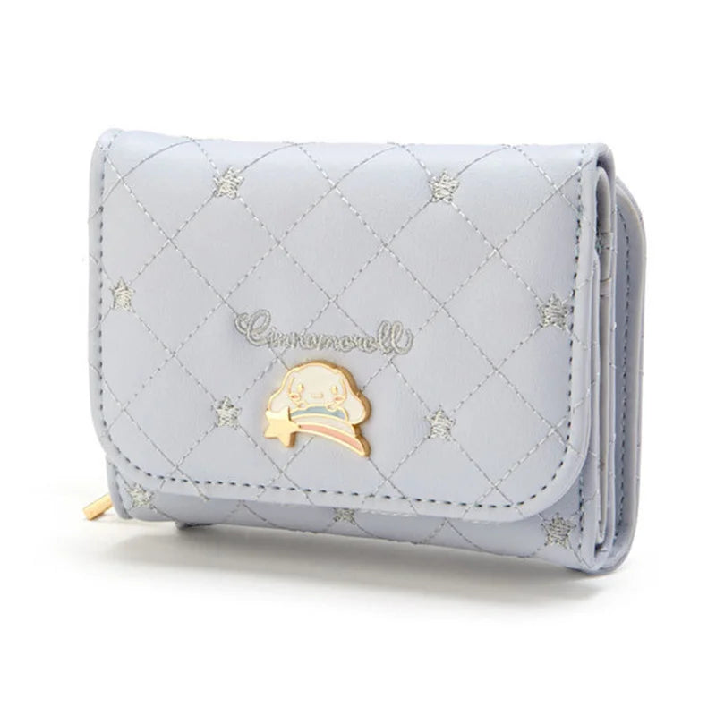 Sanrio Cinnamoroll Kuromi My Melody Hello Kitty Kawaii PU Leather Wallet Card Holders Casual Coin Purse Money Bag