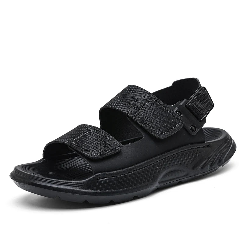 Sandals for men summer style soft sole casual wear-resistant anti slip black sandals for outdoor wear water wading beach shoes