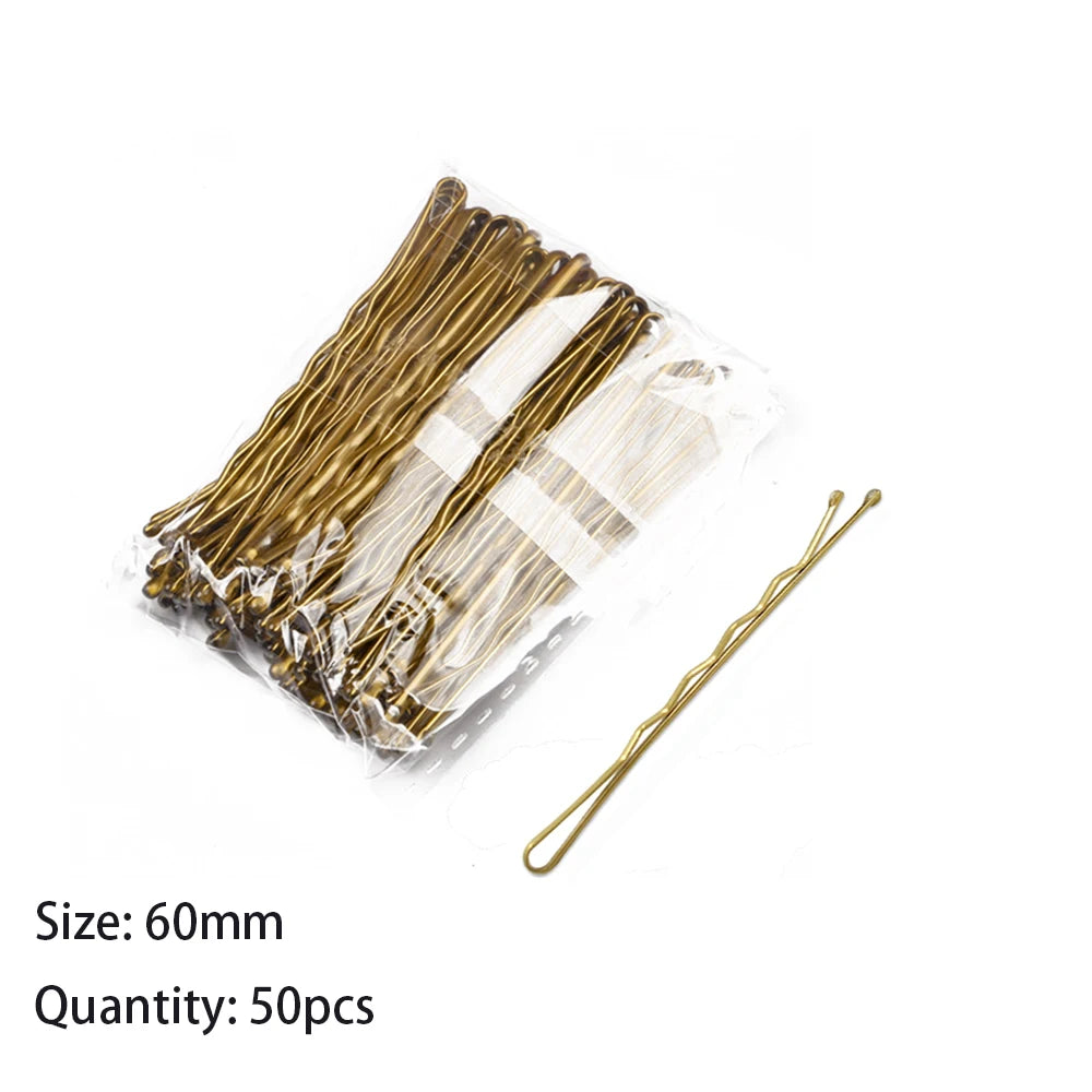 50pcs 50/60/70mm Hair Pin And Clips U Shape For Headpiece Women Girls Hairpins Accessories Bride Wedding Head Jewelry Decoration