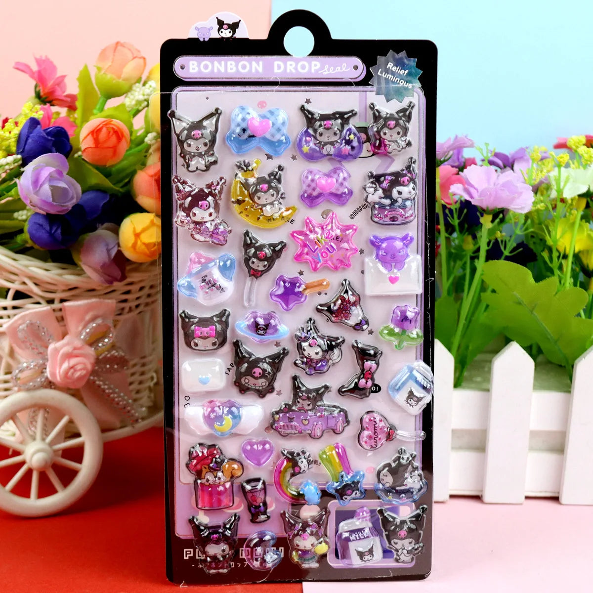 Cartoon Sanrio Hello Kitty Kuromi 3D Transparent Jelly Sticker Crystal Decorative Sticker Children DIY Phone Casesdiy Stationery