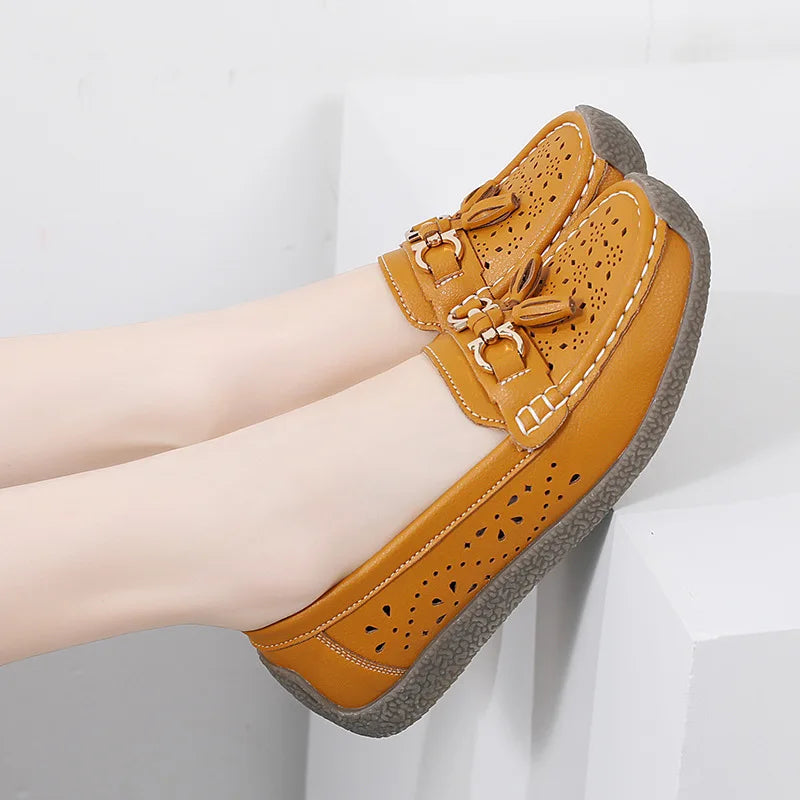 2025 New Loafers Women Summer Fashion Round Toe Nurse Shoes Soft Sole Non-slip Flat Shoes Breathable Casual Sports Women's Shoes