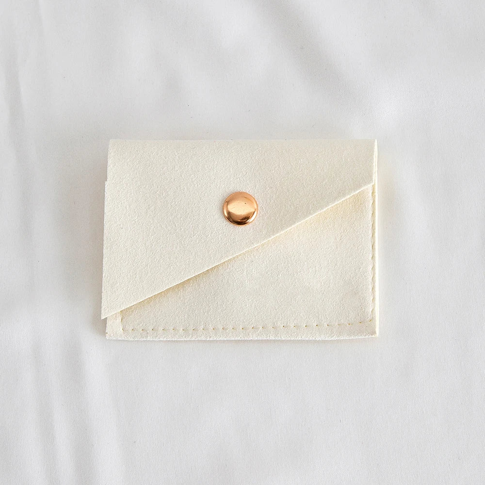 100Pcs Luxury Dark Green Microfiber Gold Snap Bag Envelope Button Purse Pouch For Ring Earrings Headset Coin Soap Gift Organizer