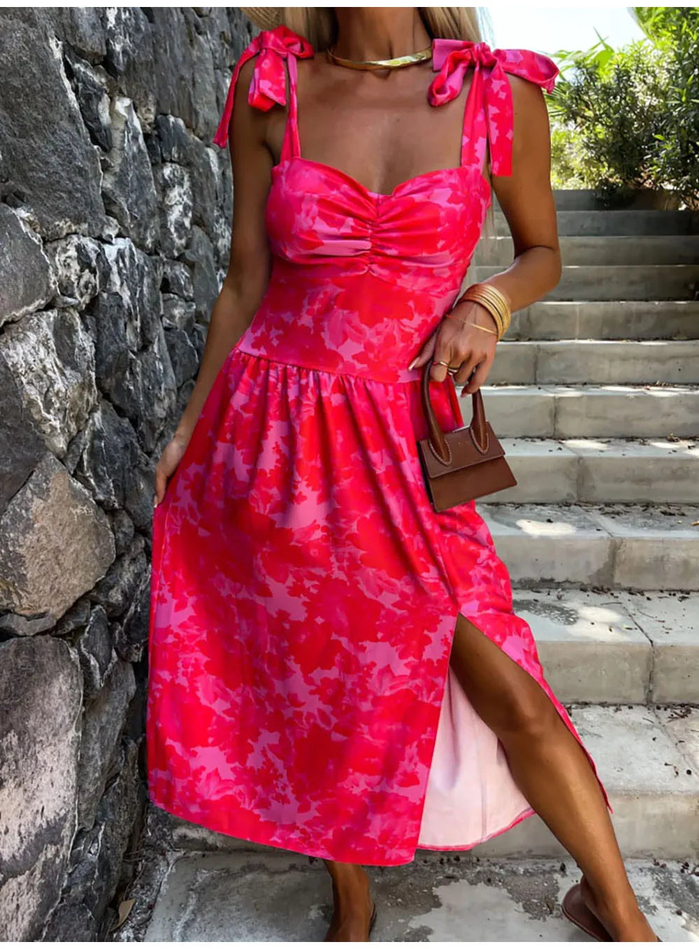 Summer Sexy Strap Midi Party Dresses Women 2024 Fashion Sleeveless Backless Print Slim White Dress Vacation Sundress Elegant
