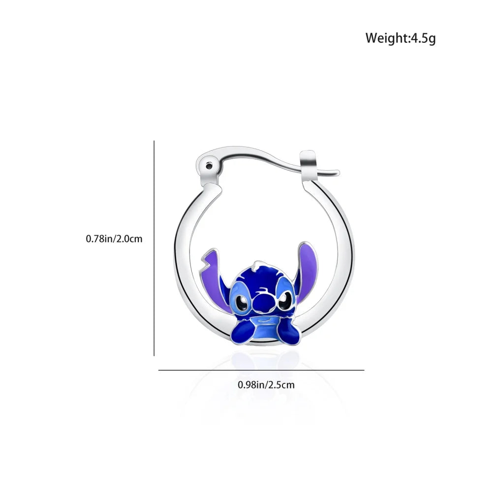 Disney Cartoon Creative Ear Ring Stitch Anime Figure Earrings Gift Set for Best Friends Earring Accessories Jewelry Gifts