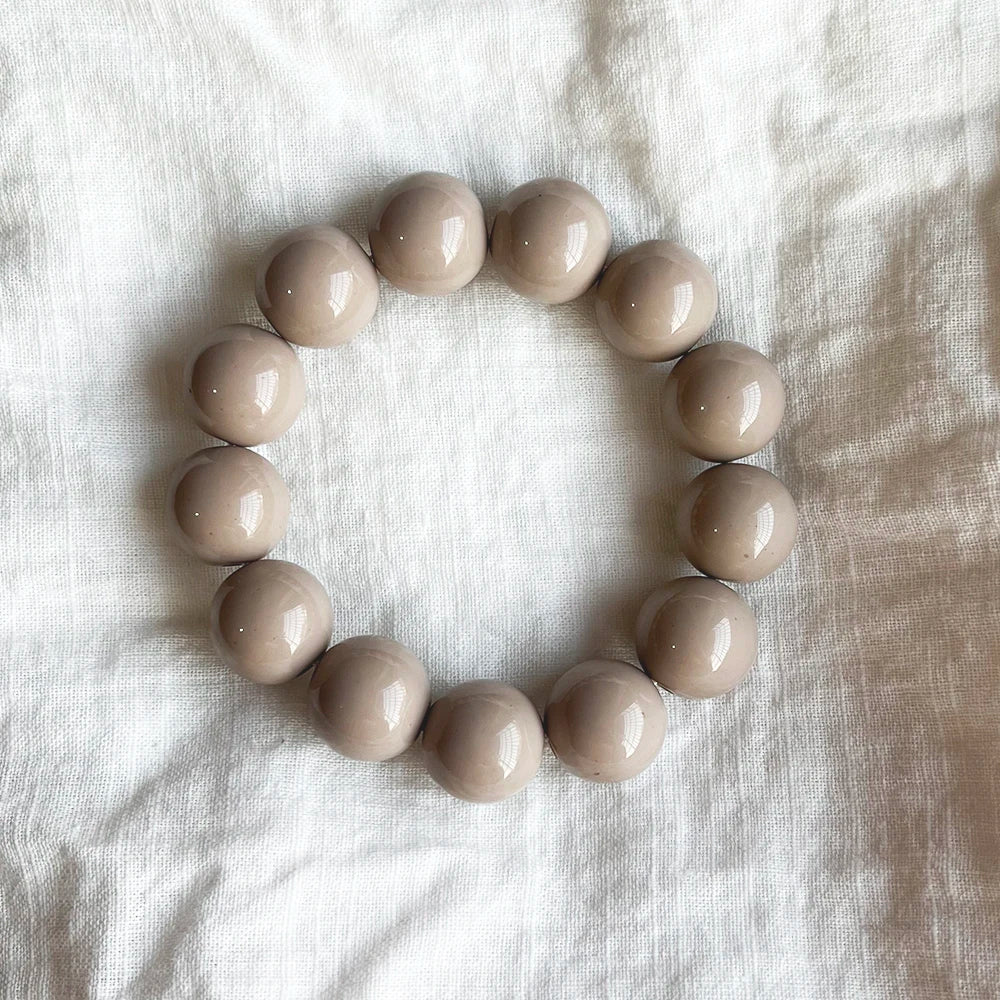 Cute Sweet Colorful Acrylic Big Bead Chunky Bracelet Fluorescent Hand Beaded Simple Bangles Summer Spring Jewelry Accessories