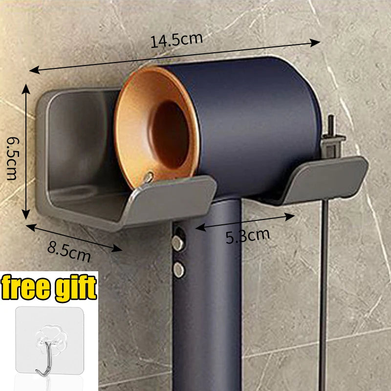 Hair Dryer Holder Wall Mounted Hair Straightener Dryer Hair Stand Bathroom Organizer Shelves Washroom Organization Shelves