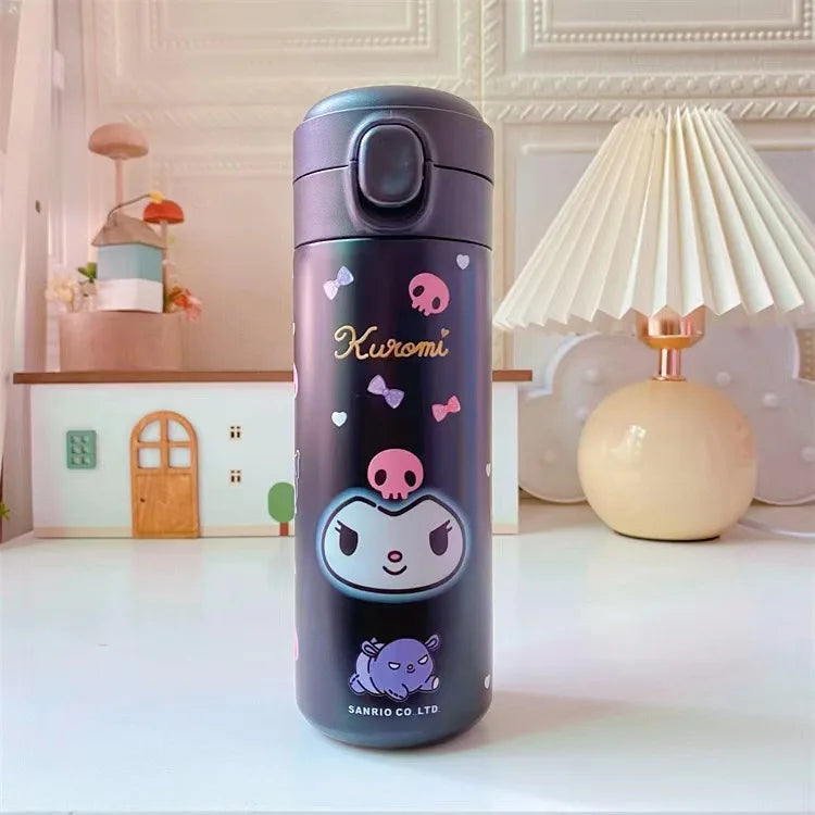 Sanrio 304 Stainless Steel Vacuum Cup Kawaii Anime Thermos Cute Cartoon Mymelody Kuromi Cinnamoroll Bomb Lid Straight Drink Cup