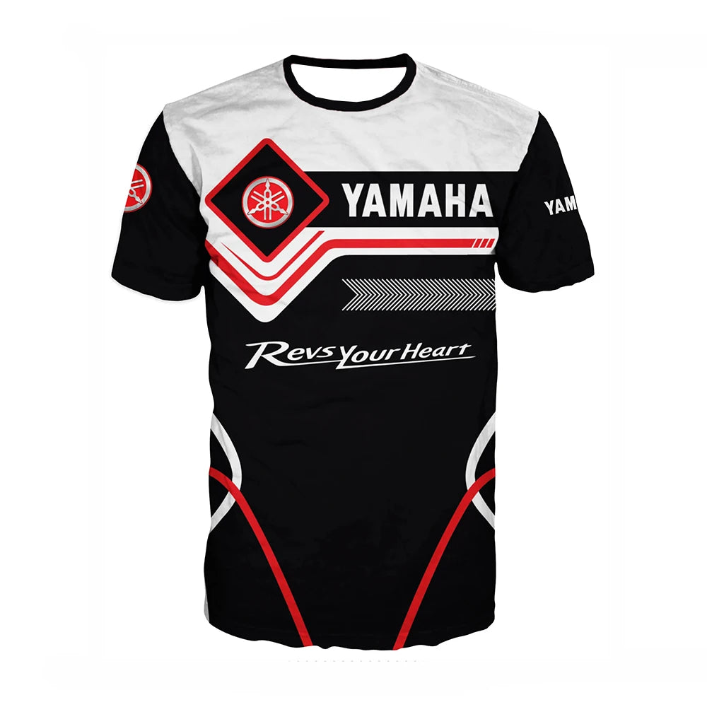 2025 Men's And Women's New Yamaha Motorcycle Racing Suit Short Sleeved T-Shirt O-Neck Breathable Quick Drying Sports Jersey