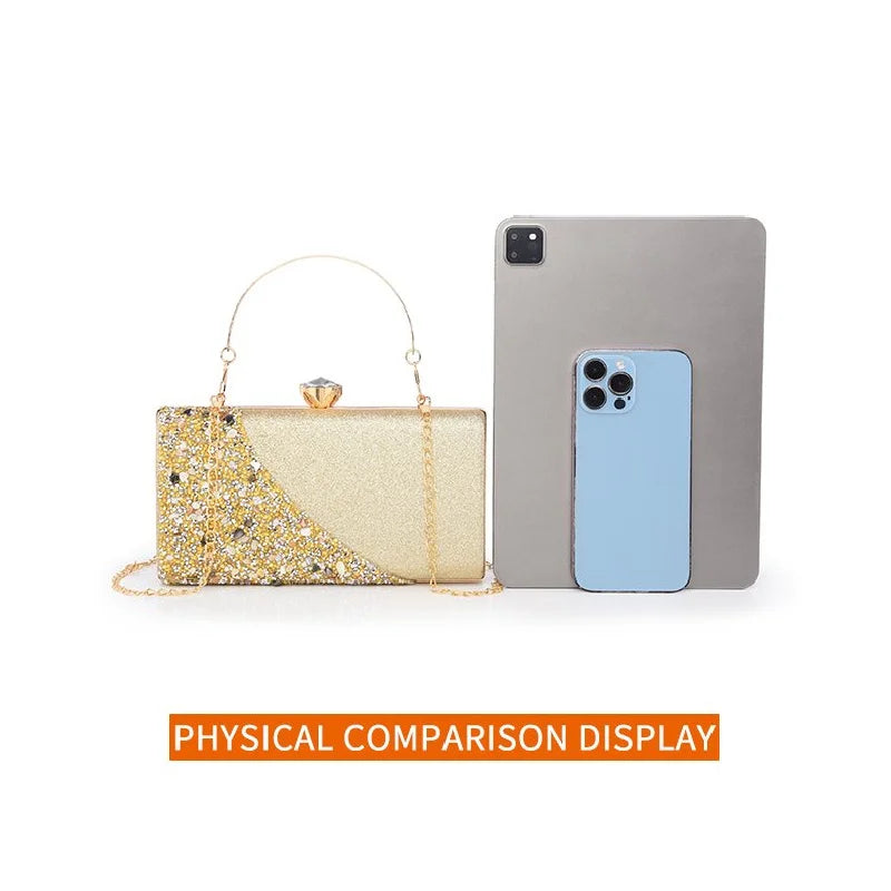 Luxury High Design Women Evening Bag Brand Party Banquet Glitter Bag For Ladies Wedding Clutch Handbag Shoulder Bag Chain Bolsas