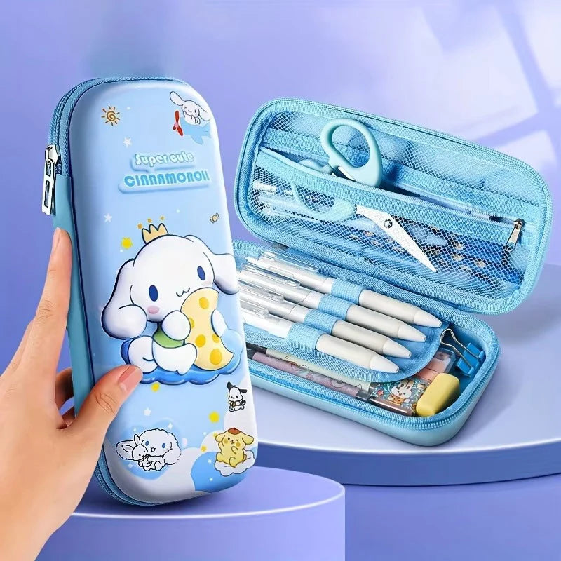 The new student cartoon HelloKitty3D pencil case is a waterproof, shock-resistant and large-capacity stationery case