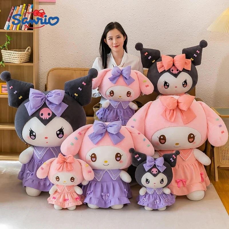 50/60/80cm Big Size Sanrio Kuromi My Melody Cartoon Anime Plush Stuffed Doll Cute Room Plushies Bolster Children's Holiday Gifts