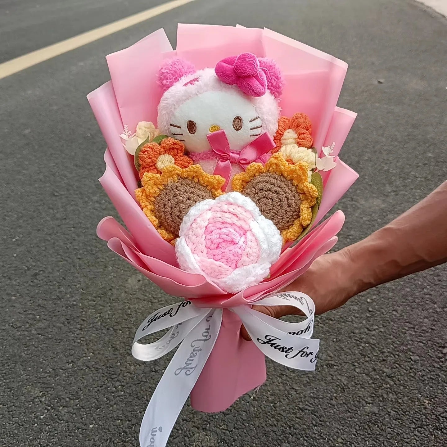 Hello Kitty Cartoon Plush Bouquet Anime Rose Soap Flowers Doll Home Wedding Decoration Christmas Valentine's Day Gift