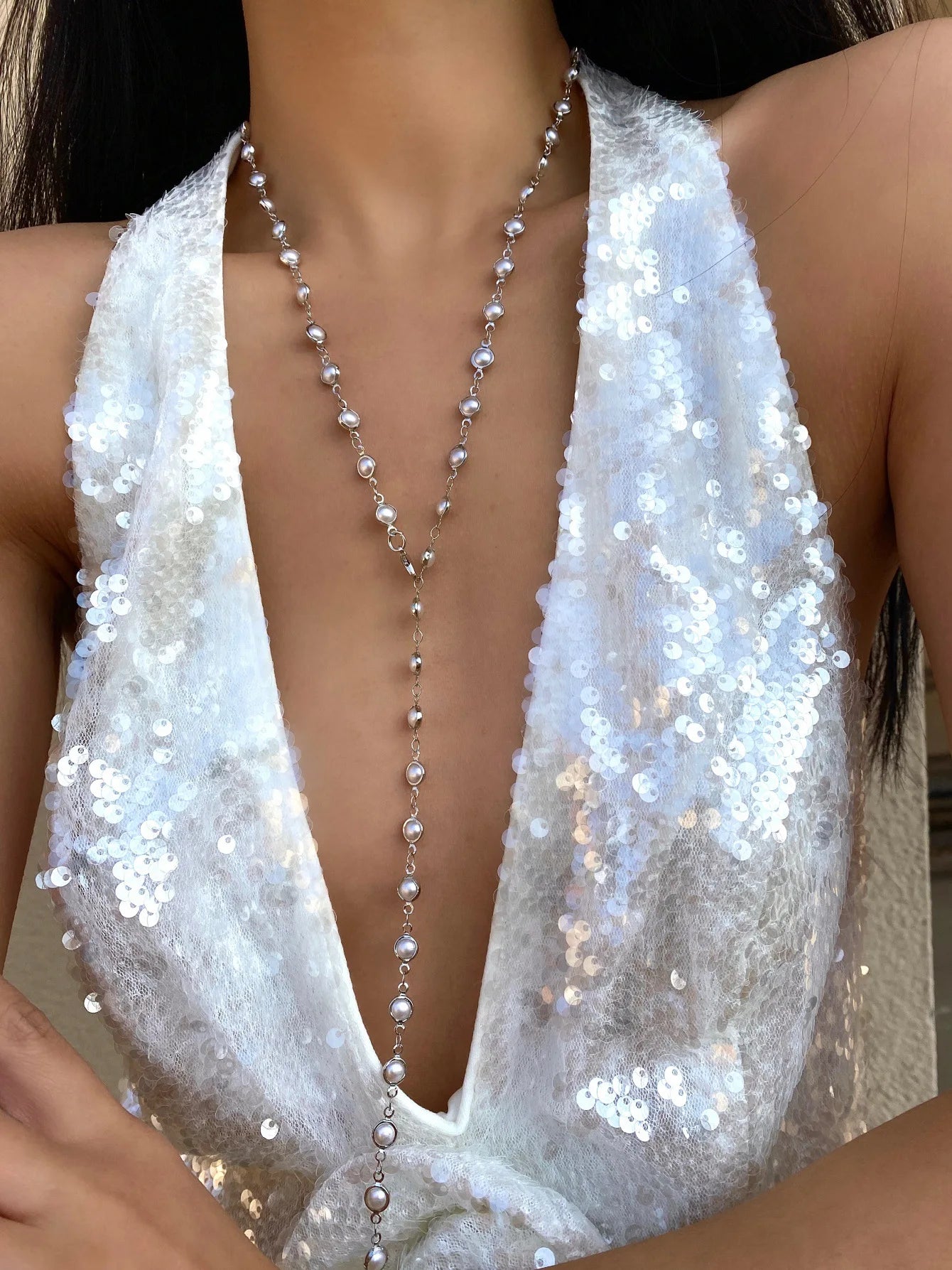 Bohemian Long Y-Shaped Necklaces for Women Y2K Metal Clavicle Chain Gold Color Choker Holiday Party Jewelry Necklace Gift Collar