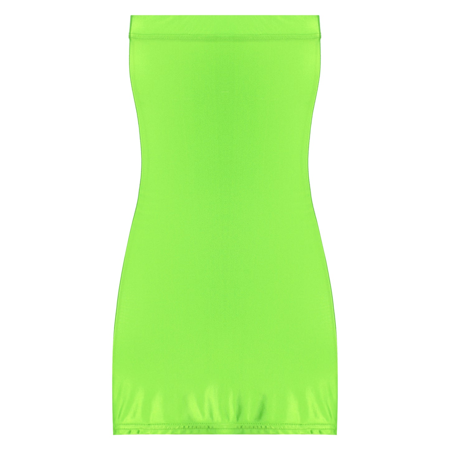 Sexy Women Oil Glossy Sheer Bodycon Dress Females See Through Strapless Pencil Dress Smooth Tight Mini Dress Clubwear