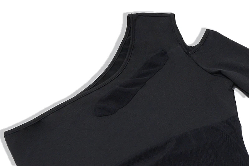 WhereMery Sexy Hollow Out See Through Mesh Bodysuit Women's Off Shoulder Long Sleeve Skinny T Shirts Gothic Aesthetic Bodysuits
