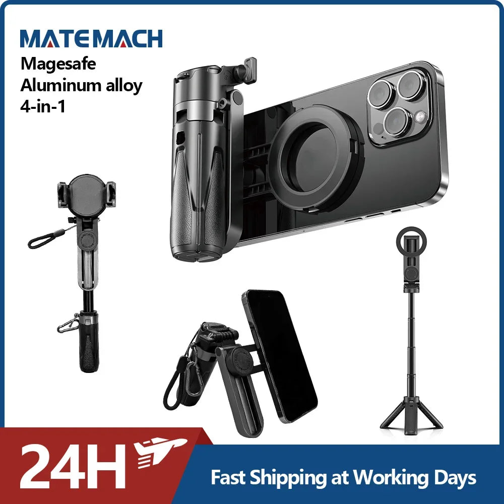 Magesafe Phone Grip Tripod Selfie Stick Magnetic Phone Tripod Wireless Bluetooth With Remote For iPhone Android Universal All