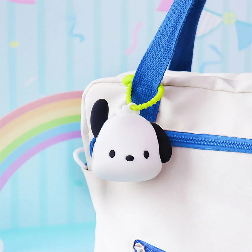 Sanrio Coin Purse My Melody Kuromi Cinnamoroll Pochacco Silicone Waterproof Mini Bag Keychain Decorative Accessories Christmas