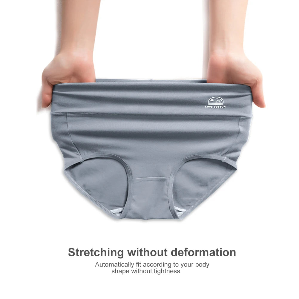 5PCS/Set M-XXXL High Waist Pure Cotton Panties Women Briefs Underwear Girls Panties Cotton Crotch Female Lingerie