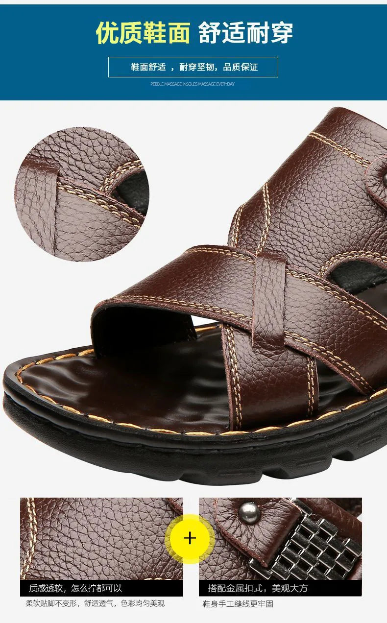 2025 New Men's Sandals for Men's Summer, Dual use for Cooling, Soft soled Exterior, Middle aged, Dad's Shoes, Elderly Shoes