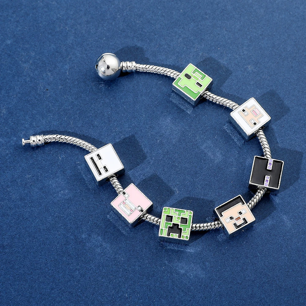 Fashion Beads Bracelet Square Cartoon Sheep Beads Bangle Hand Chain for Men Women Kawaii Accessories Jewelry