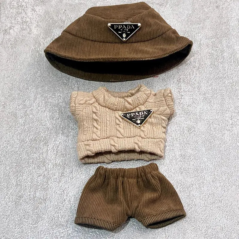 Labubu第一世代と第二世代のベビー服 Labubu三角セーターオーバーオール帽子セット お座りパーティーにも着用可能