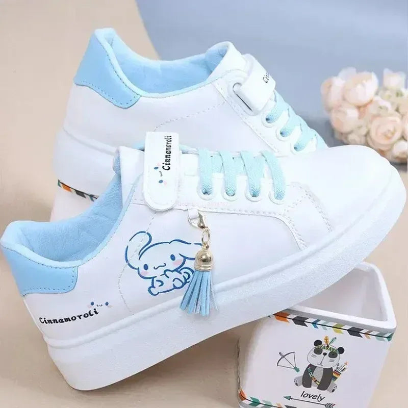 Sanrio Kuromi Cinnamoroll Children Shoes Kawaii Girl Heart Cute Anime Cartoon MyMelody Sneakers Soft Bottom Anti-slip Gift Kid