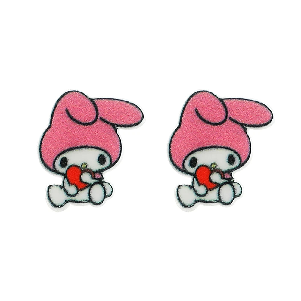 Sanrio Kuromi My Melody Earrings Cute Sweet Exquisite Earrings Campus Girls Jewelry Accessories Gifts