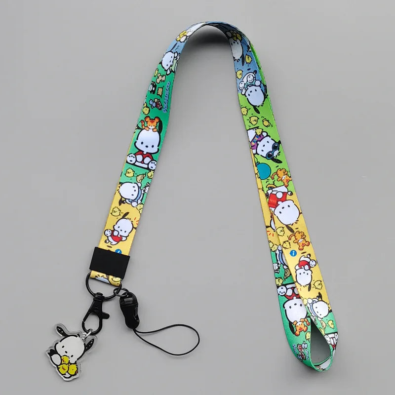 Cute Sanrio Characters Cosplay Accessories Cartoon Neck Strap Lanyard with Phone Strap and Card Holder