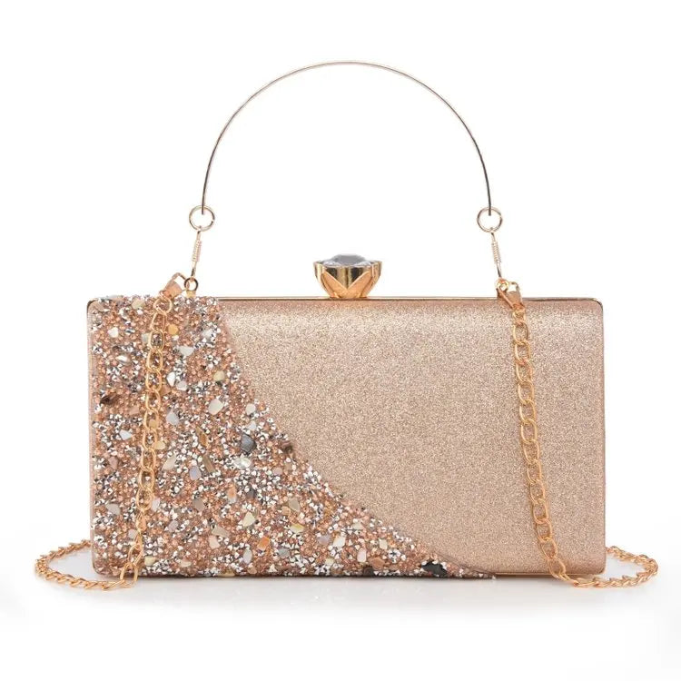 Luxury High Design Women Evening Bag Brand Party Banquet Glitter Bag For Ladies Wedding Clutch Handbag Shoulder Bag Chain Bolsas
