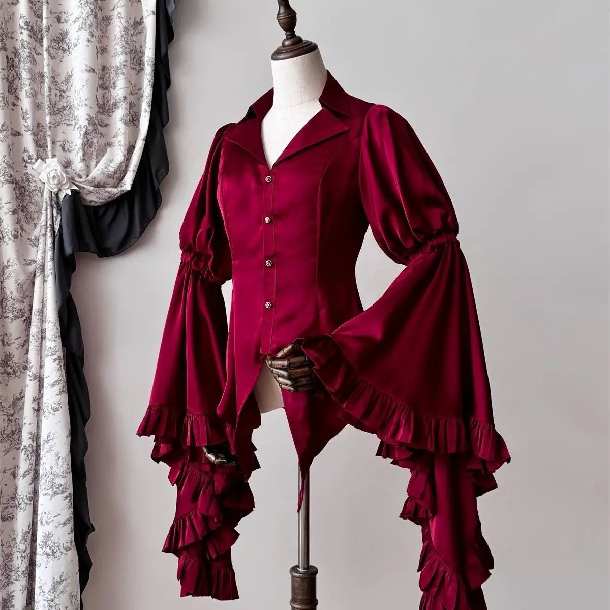 2025 Camisas De Mujer Vintage Blouses Women's Clothes Temperament Lady Tops Japanese Shirt Flare Sleeve Goth Slim Fit Blouse