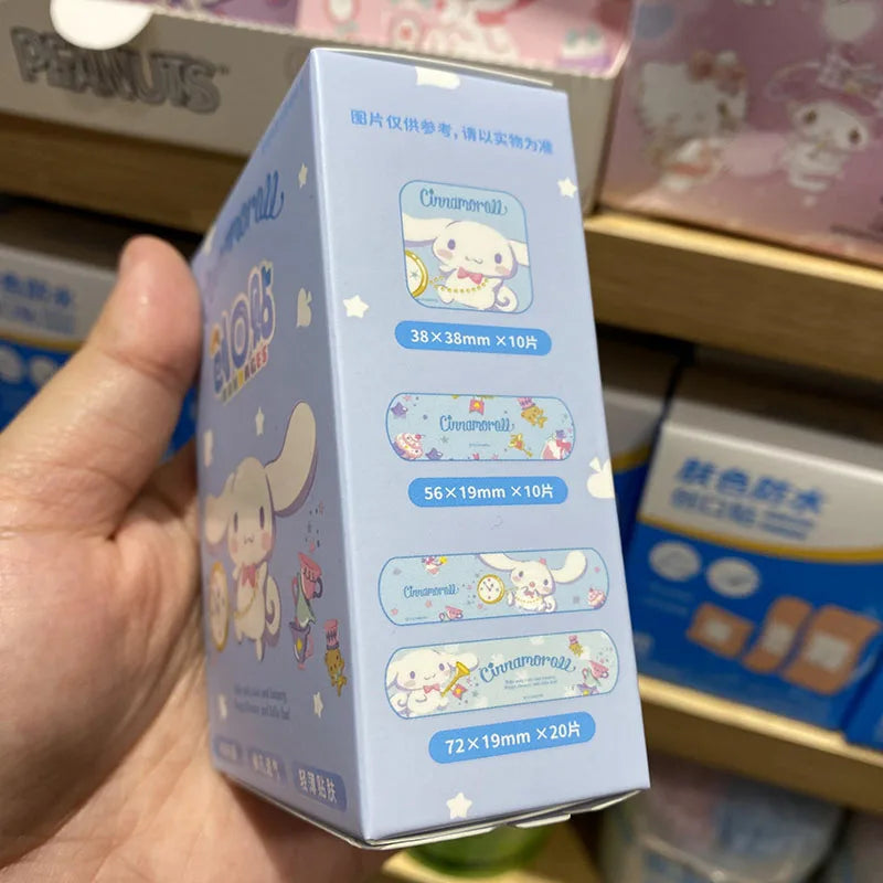 Hello Kitty Kuromi Cinnamoroll Plaster 40Pcs Waterproof Adorable Cute Band Aid for Kids Wound Care Kawaii Cartoon Design