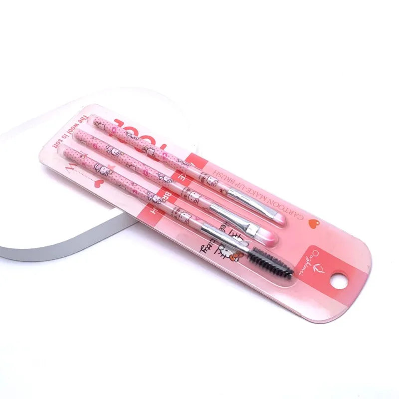 Sanrio makeup brush cartoon Hello Kitty eye makeup beginner eye shadow oblique eyebrow brush spiral eyelash curling brush set
