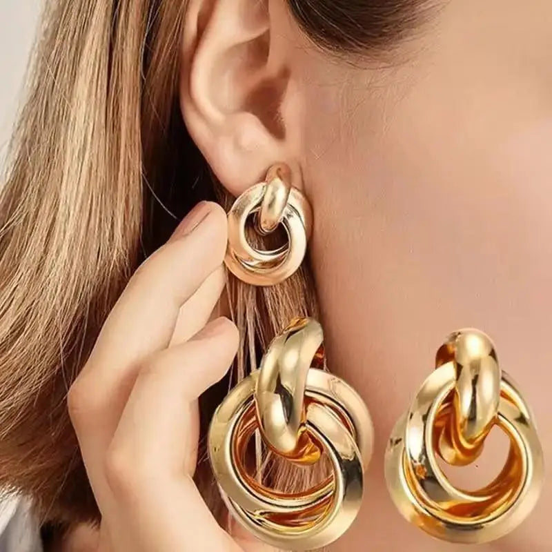 925 Silver Needle Korean Fashion Leaf Flower Earrings For Women Metal Earings Jewelry 2025 Trending Women's Gold Color Earrings