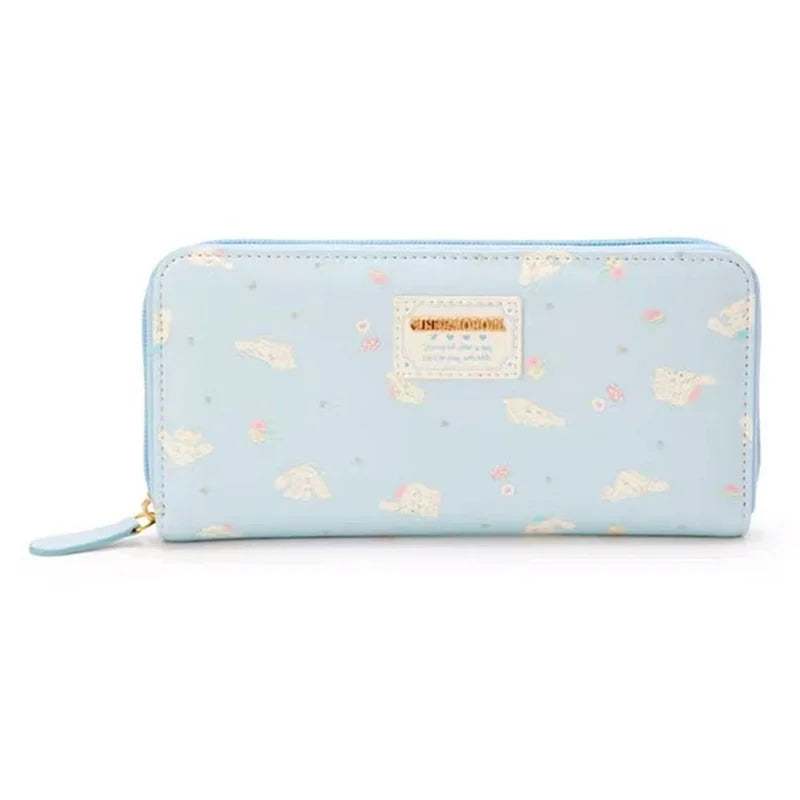 Sanrio Cinnamoroll Kuromi My Melody Hello Kitty Kawaii PU Leather Wallet Card Holders Casual Coin Purse Money Bag
