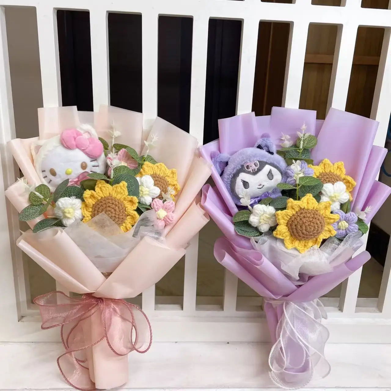 Finished Sanrio Bouquet My Melody Kuromi Cinnamoroll Hello Kitty With Sunflowers Valentine Christmas Graduation Gifts