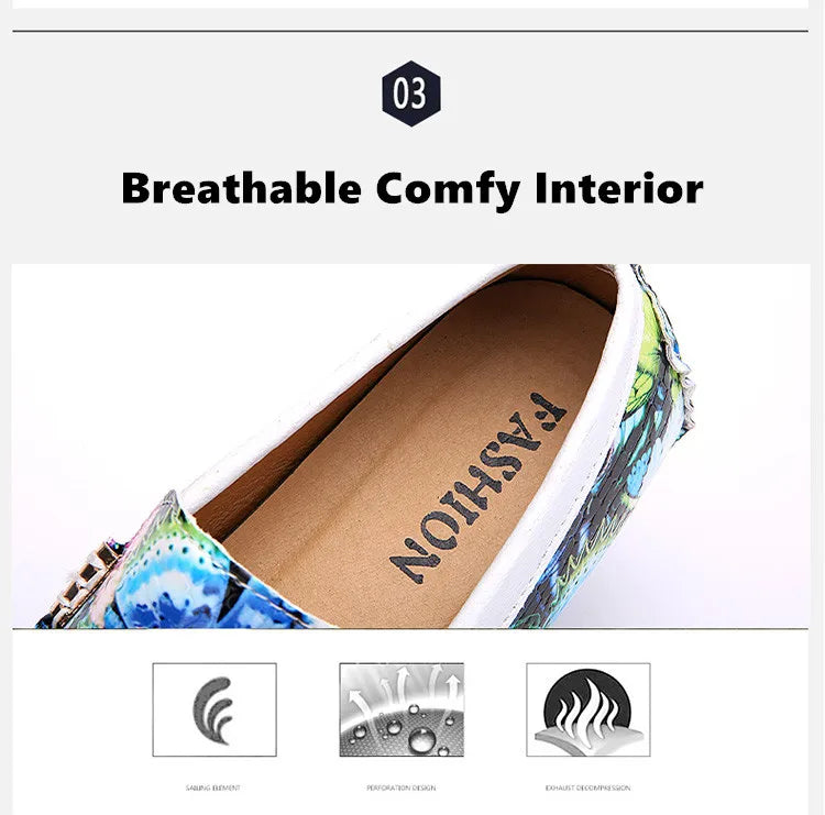 Luxury Loafers Men Fashion Printed Leather Shoes Designer Moccasin for Man Party Shoes Comfortable Flats Driving Shoes Male