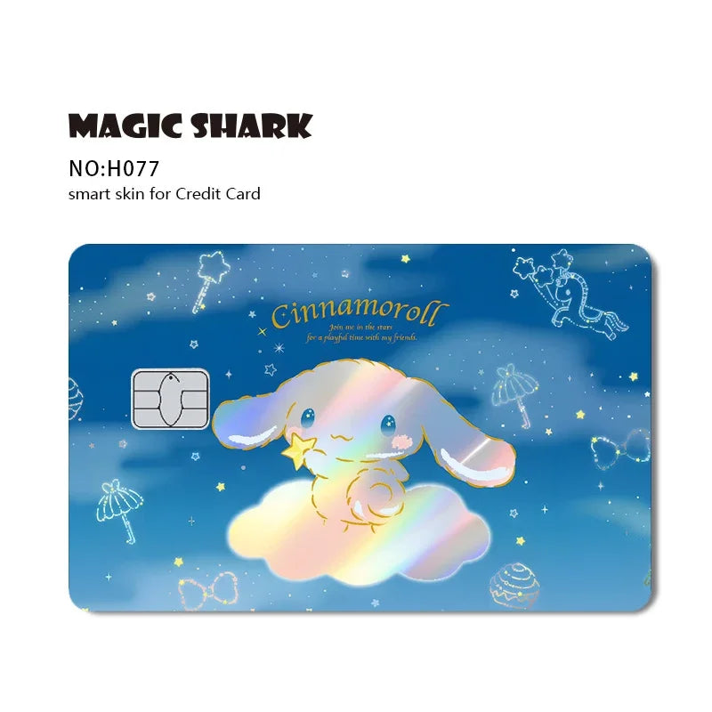 Hot Sale Hello Kitty Kuromi Holographic Laser Shinny Film Skin Cover Sticker for Debit Credit Card Bank Card