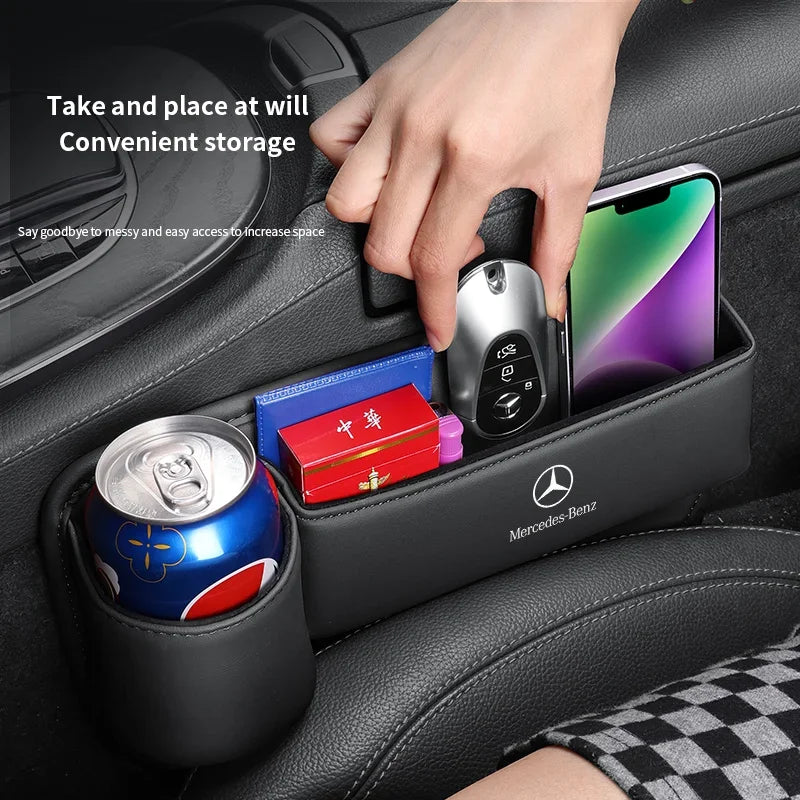 For Mercedes-Benz A B C E S V R-Class A45 C43 CLA GLA GLB GLC SLK SL Car Seat Gap Multifunction Storage Box Seat Gap Cup Holder